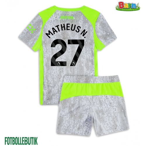 Manchester City Matheus Nunes #27 Tredjeställ Barn 2025-26 Kortärmad (+ Korta byxor)